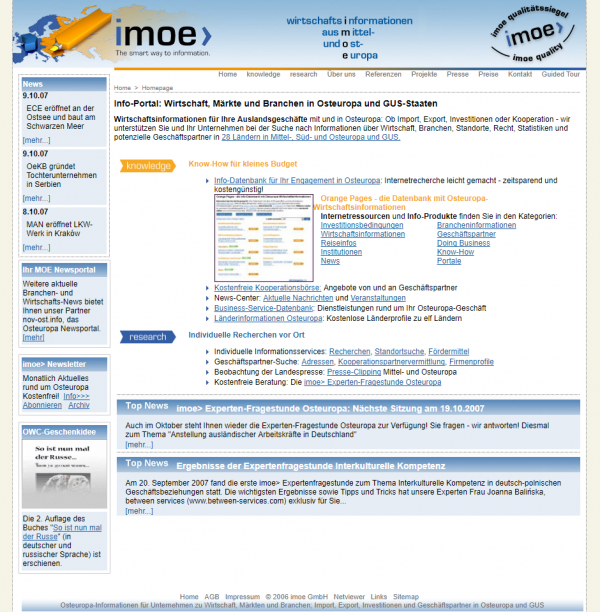 imoe 2007 - Info-Datenbank Osteuropa online